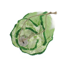 Cody Foster Romaine Lettuce Glass Ornament 4 1/4 inches
