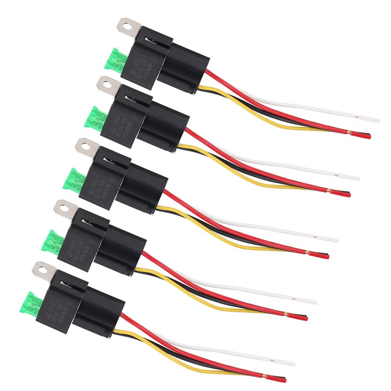 5Pcs Automotive Relay 12V DC 30A 4 Pin 4 Wire