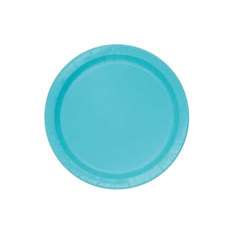 Unique 46855EU Eco-Friendly Paper Plates-23 cm-Teal Colour-8 Count (Pack of