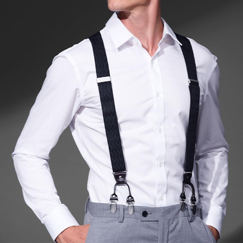 NICENEEDED 8 PCS Suspender Genuine Leather Strips, 9.4 Inch Black