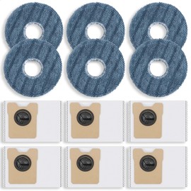12 Pack Replacement Parts Dust Bags Mop Pads for eufy C20 Omni Robot Vacuum, 6 Dust Bags, 6 Mop Pads