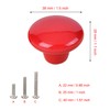 HUAMULAN 15PCS Red Glossy Ceramic Knobs Button Mushroom Round Cabinet