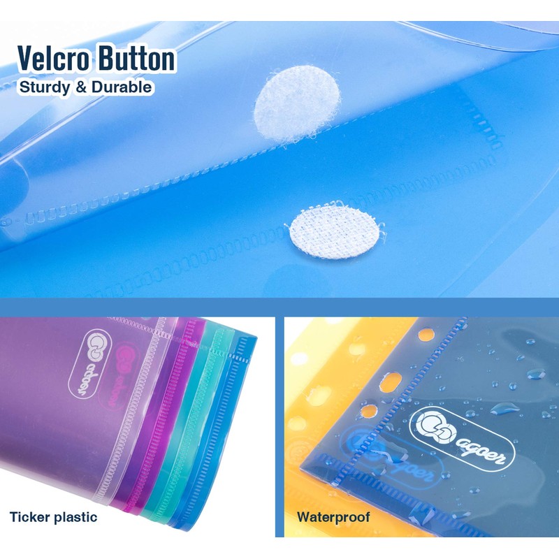 24 Pack Plastic Wallets A4, Binder Folder with Plastic Wallets,A4