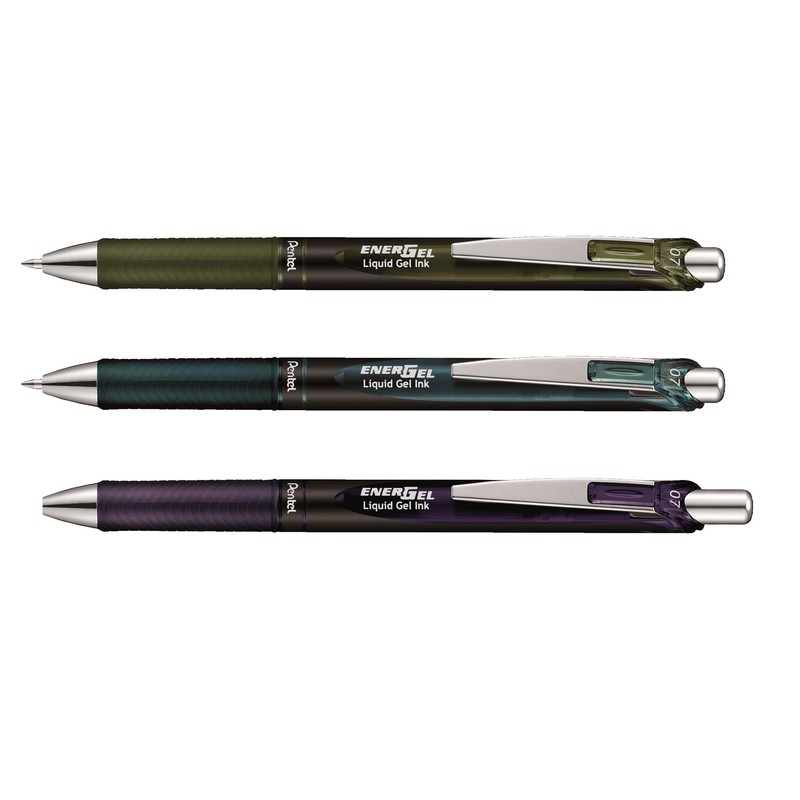 Pentel EnerGel XM BL77A2 Retractable Gel Pen Bordeaux Black (Pack