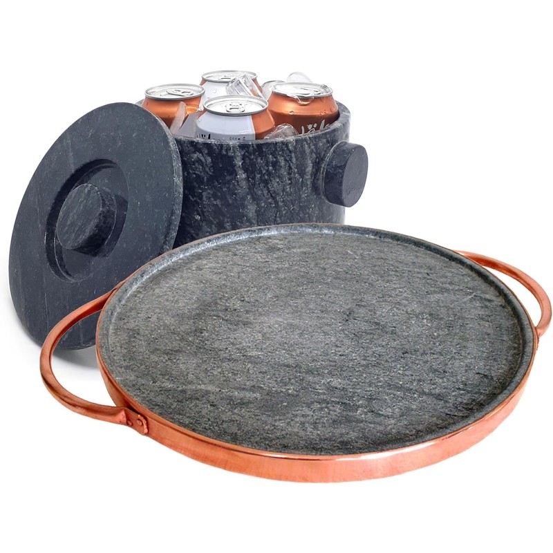 Cookstone 12" deep dish pizza pan with copper handles |