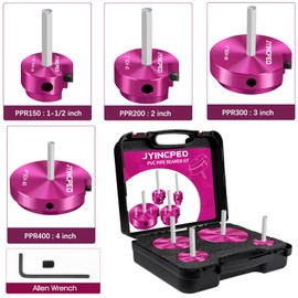 4 Pcs PVC Reamer Kit,Fitting Saver PVC Pipe Reamer Socket Saver Set for Plumbing,Includes 1-1/2 Inch 2 Inch 3 Inch 4 Inch,Plastic Pipe Reamers Tool Kit for Sch.40 CPVC ABS Fittings,Fit for 1/2" Drills