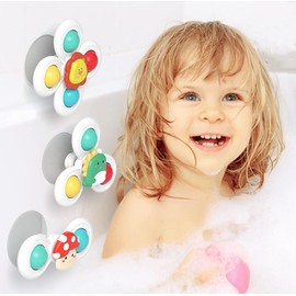 3 Piezas Juguetes Giratorios, Juguetes Sensoriales con Ventosa, Juguetes de Baño, Los Mejores Regalos para Niños Y Niñas