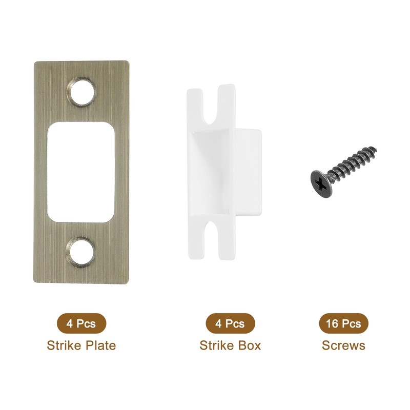 sourcing map 4 Sets Door Strike Plate, 57mm x 25.5mm