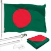 UD_G128 Combo Pack: 6 Ft Tangle Free Spinning Flagpole (Silver)
