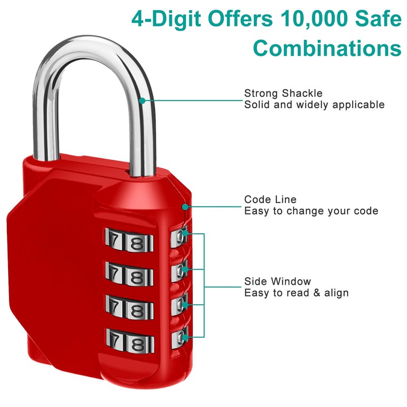 HRLORK Combination Padlock 1 Packs School Locker Lock Outdoor Weatherproof