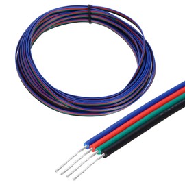 sourcing map 30 Gauge 4 Conductor Electrical Wire Tinned Copper Cable 25FT Flexible Stranded Hook-up Wire for LED Strips Lamps Residential Wiring Car Circuit