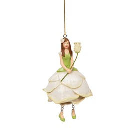 Flower Girl Rose White Hanging Elf Decorative Figure Flower Fairy Figure Flower Figure Sculpture Flower Children in Gift Box