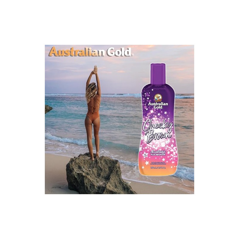 Australian Gold Cheeky Brown Tanning Lotion Dark Accelerator Plus Bronze