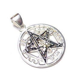 Unisex Sterling Silver Pentagram Pendant - Protection Symbol, Sterling Silver