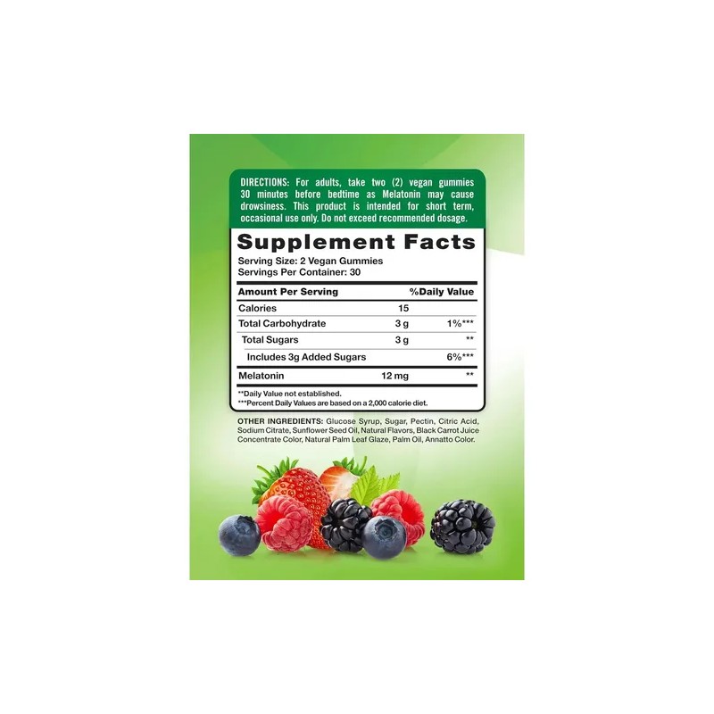 Nature's Truth Sleep Melatonina 12 Mg Gummies 60 Gomitas