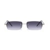 WDZAYXC Rectangular Retro Rimless Sunglasses for Men and Women, Metal