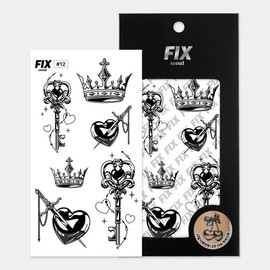 Fix Seoul 2-week lasting tattoo sticker lettering semi-permanent tattoo henna, 1 piece, 12 / 픽스서울 2주지속 타투 스티커 레터링 반영구 문신 헤나, 1개, 12