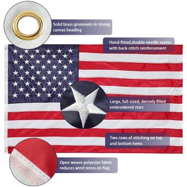 SANDEGOO Flag Pole Kit for House, 7FT Flag Pole with Wall Mounted Bracket and American Flag Rustproof Tangle Flag Pole for House Yard Residential or Commercial Black