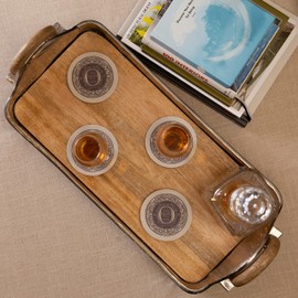 Thirstystone posavasos para bebida, monograma letra A, O, 4 piezas, 1