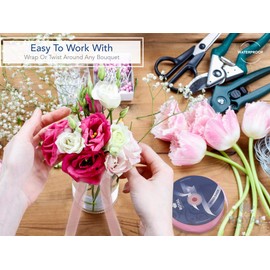 Royal Imports Organza Wired Sheer Ribbon for Floral & Craft Decoration, 50 Yard Roll (150 FT Spool) - Dark Green