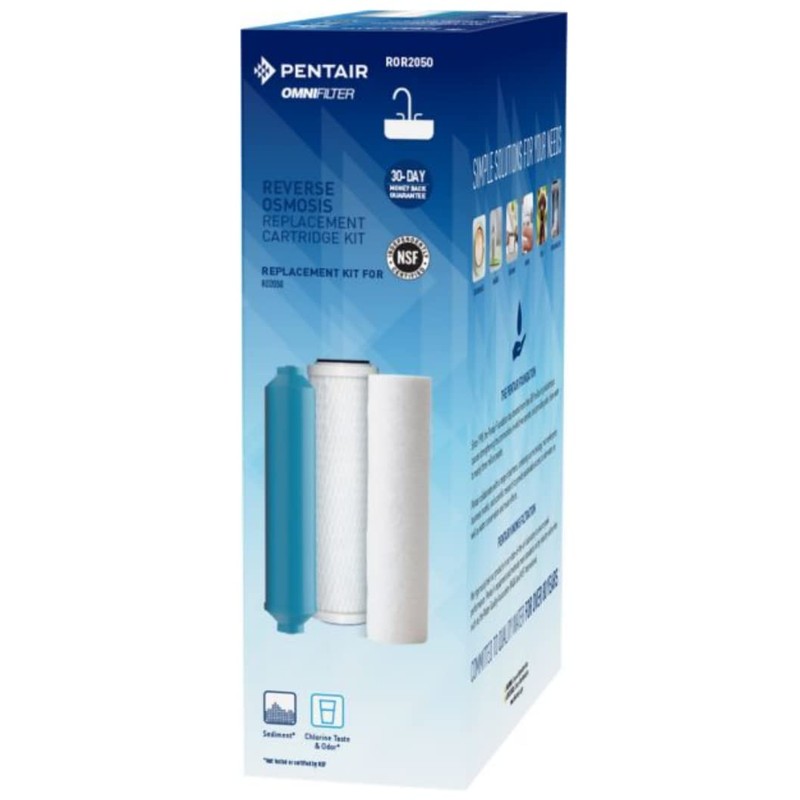 Pentair OMNIFilter ROR2050 Reverse Osmosis Replacement Cartridge Kit, For Use