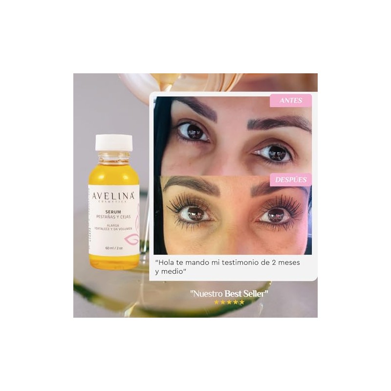 AVELINA COSMETICS Kit Serum Alargador de Pestañas y Cejas 100%