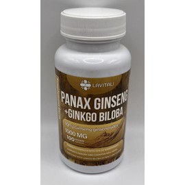LaVitali Ginseng & Ginkgo Biloba 100 Veggie Caps Energy Ginseng Root Extract.EXP : 11/25
