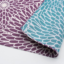 Musumi Furoshiki 3 Width Isa Pattern Double-Sided Chrysanthemum Usmurasaki Sage 40.9 inches (104 cm), Cotton