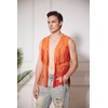 WDIRARA Men's Open Front Sleeveless Fringe Hem Party Club Jacket