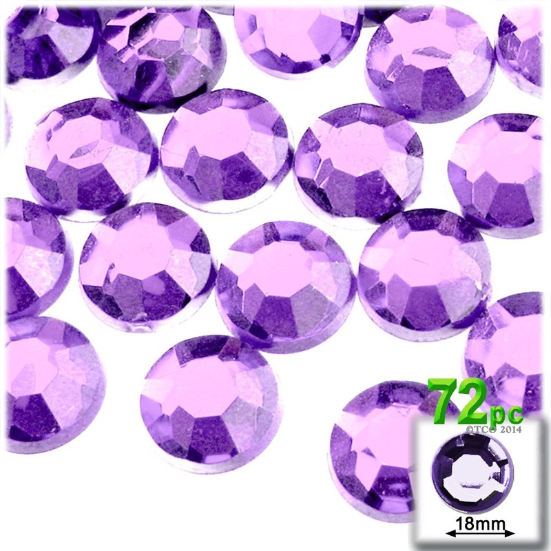 72pc Rhinestones Round 18mm - Flatback Beer Brown