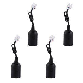 RecDec 4 Pack Pigtail Lamp Socket Temporary Lamp Base with Screw Type Quick Connect Terminal Wire Light Socket Holder for E26 Light Bulbs Ceiling Lights Garage Construction Project Lighting Indoor