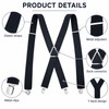 Heavy Duty Suspenders for Men – Adjustable 2-Inch Elastic X-Back