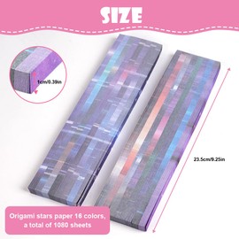 OFFCUP Origami Star Paper Strips, 1080pcs Paper Star Strips, Lucky Star Origami Paper Strips Decorative Folding Paper, Suitable for Party Decoration, Crafts Decoration (Starry Sky Gradient)