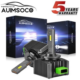 AUIMSOCO 2pcs D3S D3R LED Headlight Bulbs 240W 6500K Super White HID Xenon Conversion Kit