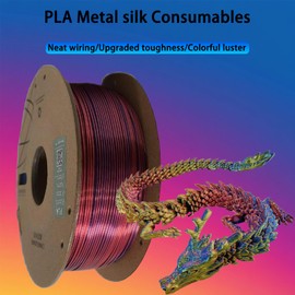 CHINGLEUNG 1.75mm 3D Printing Filaments - Silk Three Color PLA with High Dimensional Accuracy (1kg/2.2lbs Spool) (Red, Yellow, Blue)