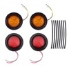 4pcs 2in Round LED Indicator Light Side Marker Lamp Red