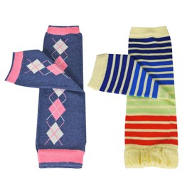 Wrapables Colorful Baby Leg Warmers (Set of 2) - Argyle & Rainbow