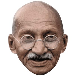 Mahatma Gandhi (Moustache) Celebrity Mask, Flat Card Face, Fancy Dress Mask