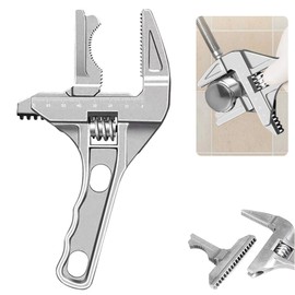 Adjustable Basin Faucet Pipe Pool Crescent Spanner Wrench Wrenches Plumbing Tools for Bathroom Washbasin Tube Nut, 0.2-2.7 Inch Alloy