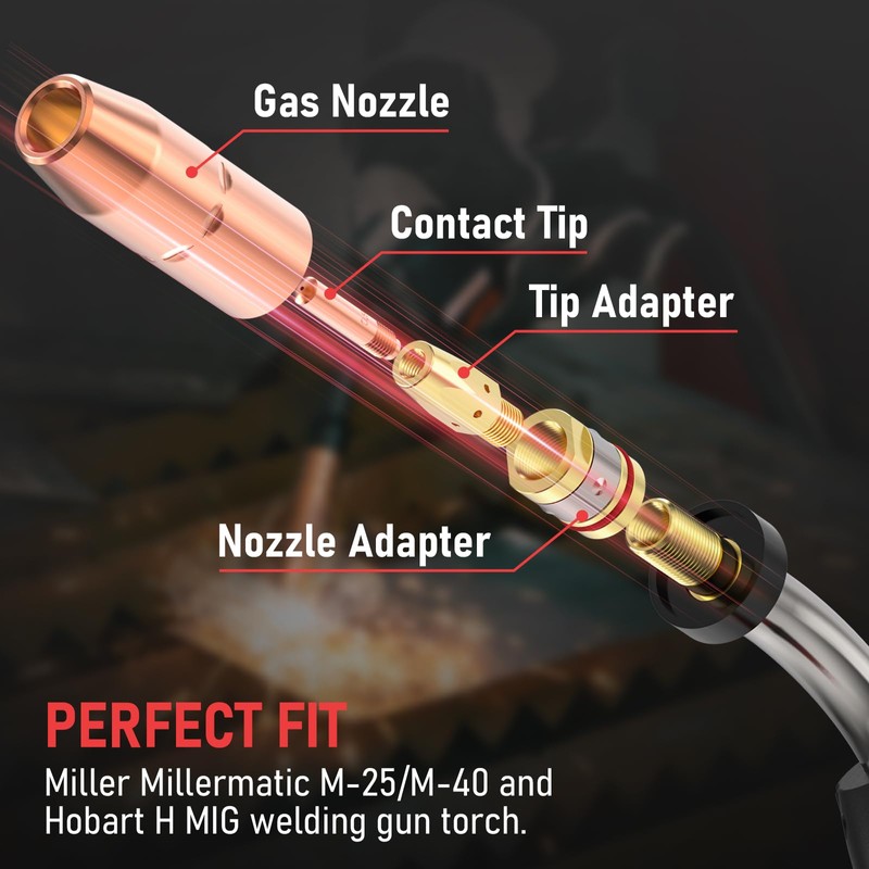 YESWELDER MIG Welding Gun Accessory Kit .045" Tip-Nozzle-Diffuser for Miller