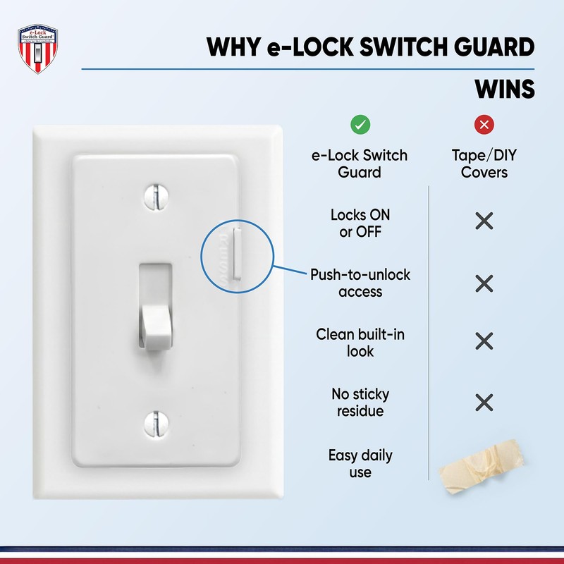 eLock Switch Guard for Toggle Switches | Child Proof Light