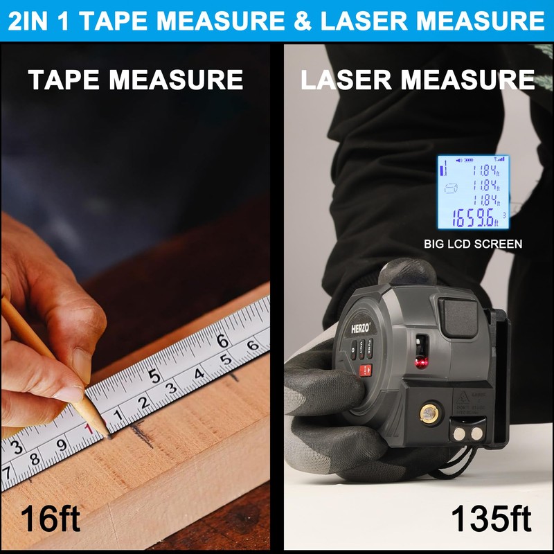 HERZO Laser Rangefinder 2 in 1 5M
