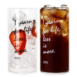 LUXU 13oz Highball Glasses, 2pc Tall Glass Sets. Lead-Free Drinking Glasses. Water Glasses, Mojito Glass Cups,Collins Bar Glassware, and Mixed Drink Cocktail Glass Set