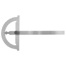 WRS Precision Protractor Scale Matte Chrome Anti-Glare with Metal Locking Screw 0-180° in Case Size: 120 x 150 mm