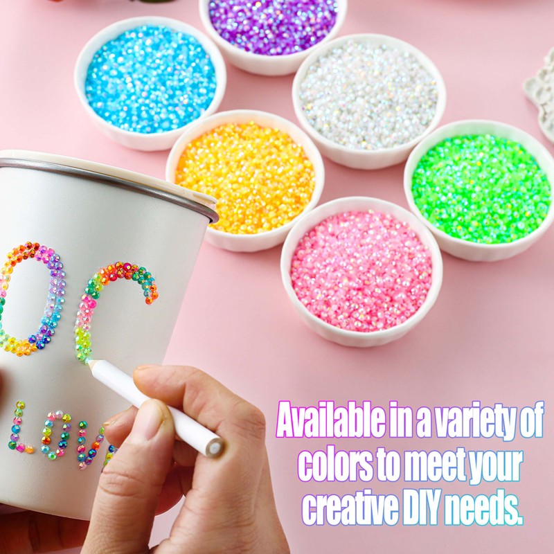 48000Pcs 60 Colors Resin Jelly Rhinestone Bedazzling Kit with DIY