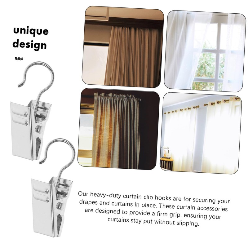 Operitacx 100pcs Clips and Hooks Heavy Duty Drapery Holdbacks for