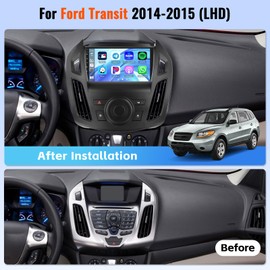4+64GB Realdio Android 15 Car Radio for Ford Transit 2014 2015 with Wireless CarPlay Android Auto, 9 Inch Touch Screen Car Stereo for Transit with GPS Navi WiFi Bluetooth 5.0 FM/RDS 32EQ Backup Camera