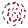 Red Blue Press on Nails Medium Coffin Independence Day Fake