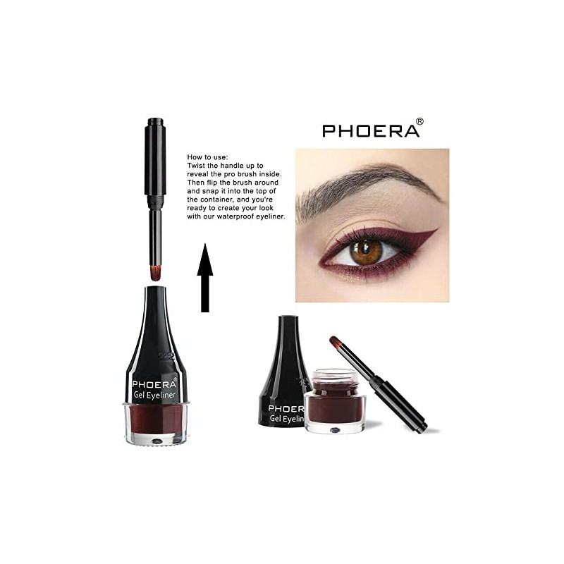 PHOERA GEL EYELINER LONG LASTING WATERPROOF SMUDGE PROOF 24H MAKEUP