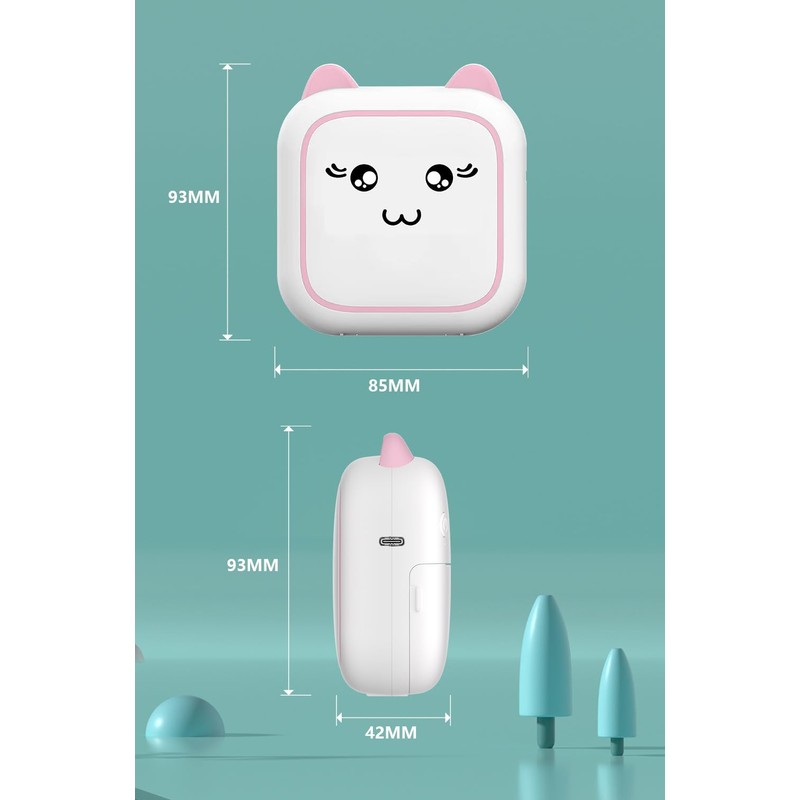 DIFCUL Mini Thermal Printer,Bluetooth Labler Maker,Portable Inkless Printers Compatible with